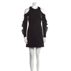 Like New David Koma Ruffled Long Sleeve Open Shoulder Dress XS